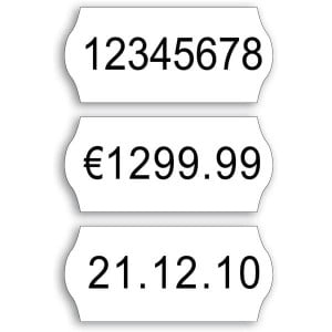 Rotoli etichette adesive per prezzatrici bianca onda 26x12mm